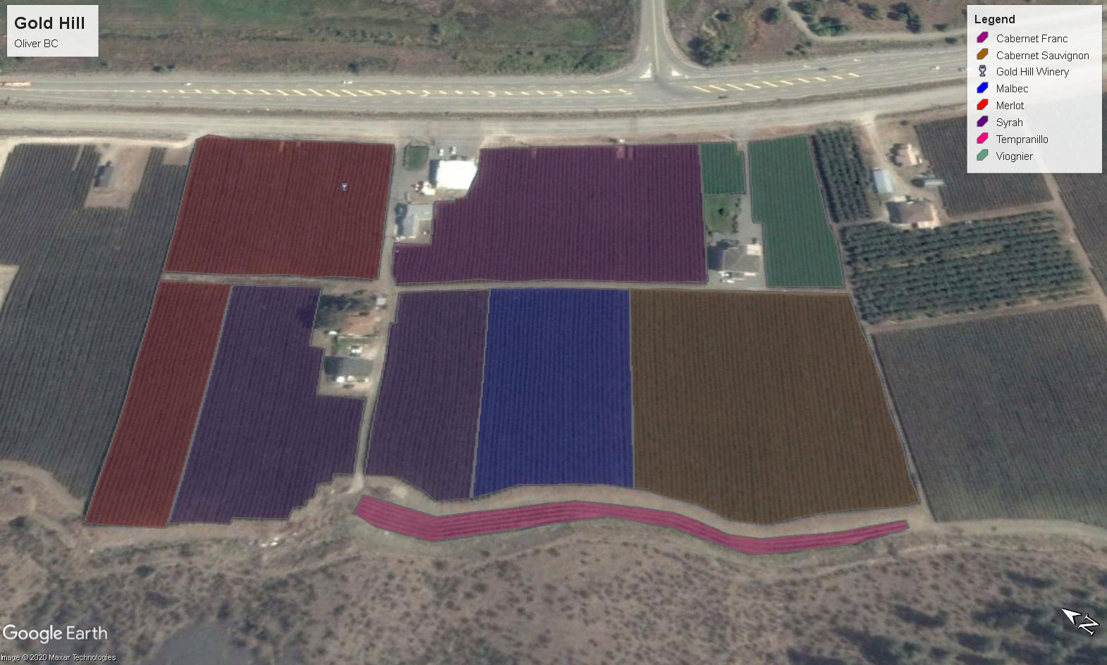 Gold Hill Estate Vineyard satellite image